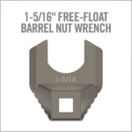 Real Avid Master-Fit 1-5/16'' Free-Float Barrel Nut Wrench gray front view with square drive hole