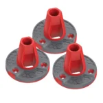 Real Avid Smart-Assist Surface Mount 3/ct, three gray and red circular mounts in top angled view