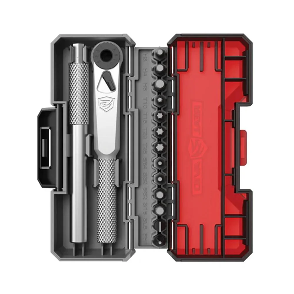 primary-43235 Real Avid X3 Driver 13PC Bit Set, open black and red case with driver, extension and bits