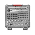 Real Avid X3 Driver 52-Piece Socket & Gunsmithing Bit Set open gray case with sockets and bits