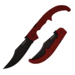 Cold Steel Espada XL Folding Knife Ruby Red, open and folded views with black clip-point blade