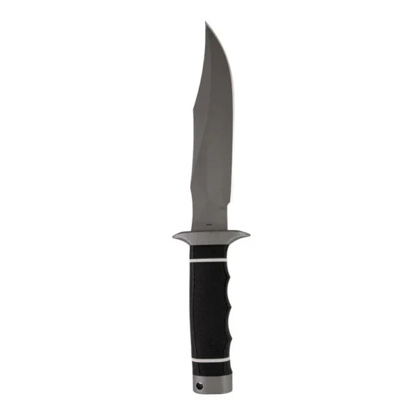 SOG Knives Tech Bowie Knife, black fixed blade and black handle, right-side view