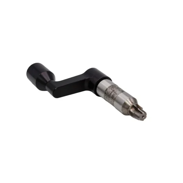 Wilson Primer Pocket Reamer black crank handle with silver reamer tip, angled side view