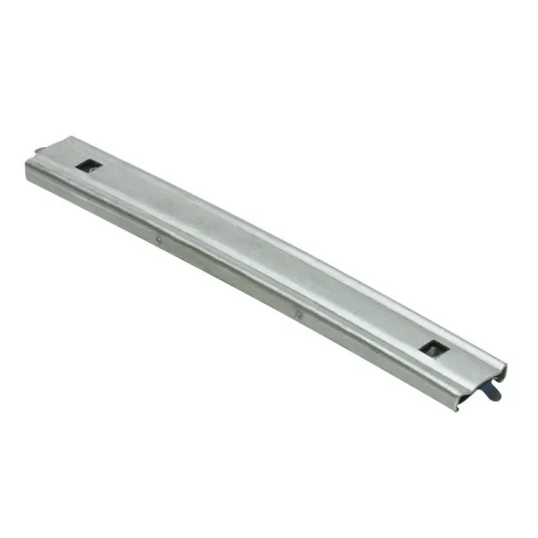 NcSTAR 223 Stripper Clips, angled top view of a silver metal clip with black end tabs
