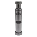 L.E. Wilson Stainless Steel Chamber Type Bullet Seater Die, upright with knurled ends