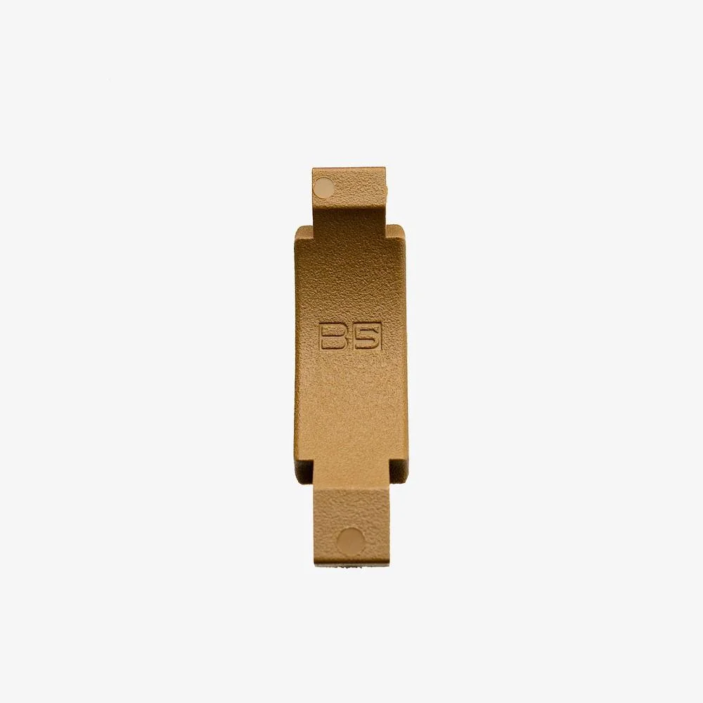primary-43372 B5 Systems Trigger Guard, coyote brown polymer guard, top view with B5 logo