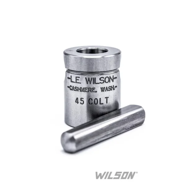 Wilson Q-Type Case Holder, silver metal two-piece holder with cylindrical top