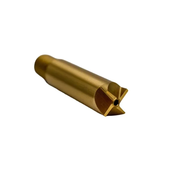 L.E. Wilson Regular TiN Coated Cutter, gold-colored cylindrical cutter in angled view