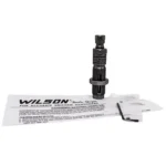 L.E. Wilson Die with Expanding Mandrel, black die beside instructions and hex key