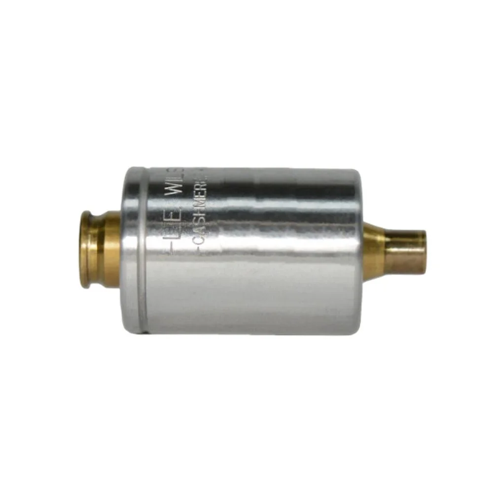 primary-43499 L.E. Wilson New Case Rifle Case Holder WSM All Calibers, silver cylinder with brass case ends