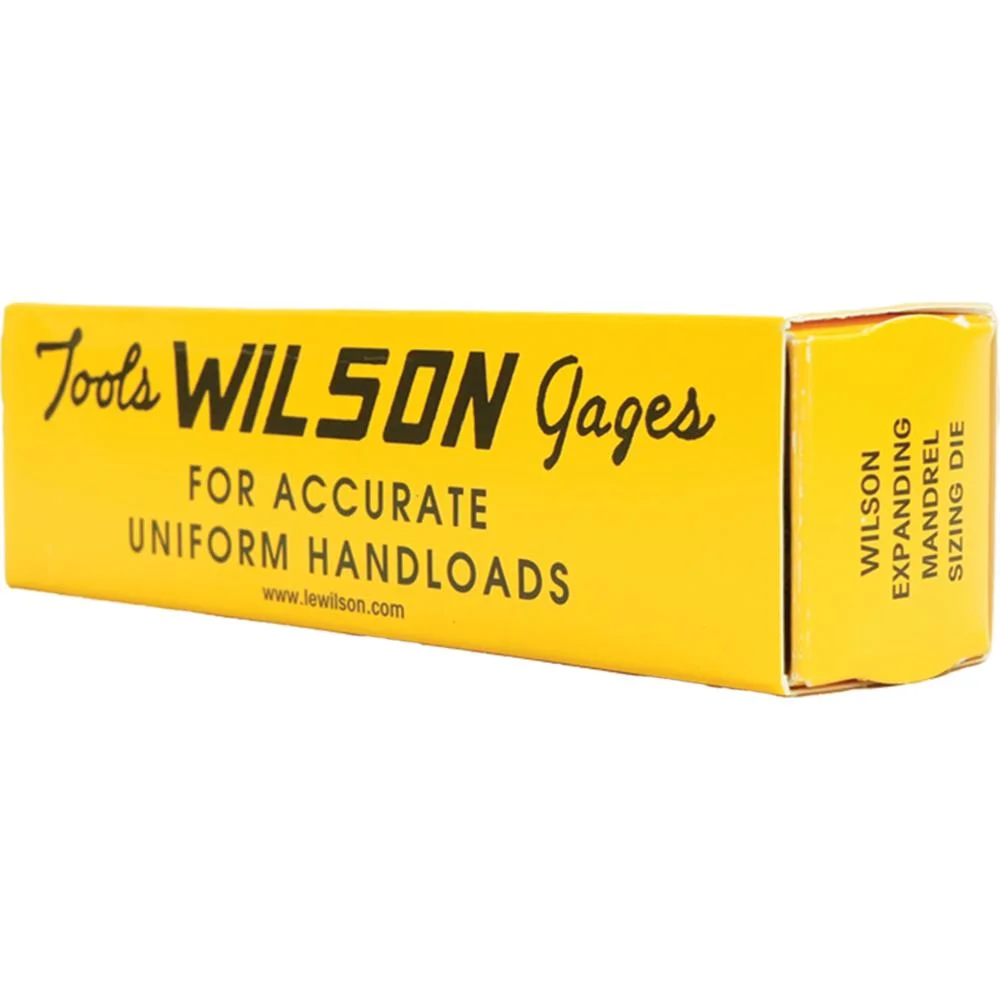 primary-43504 L.E. Wilson Expanding Mandrel Die Only, yellow Wilson-branded box in angled view