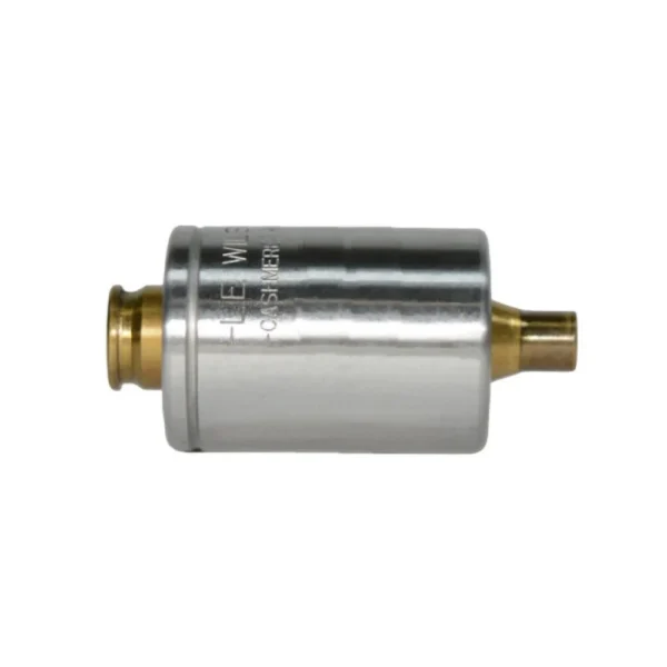 L.E. Wilson New Case Rifle Case Holder BR/BRX, side view of silver cylinder with brass ends
