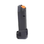 Diamondback DBAM29 Extended Handgun Magazine, black angled view with orange follower