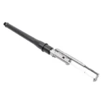 CMMG Barrel and Bolt Group Kit, angled view of black barrel and silver bolt assembly