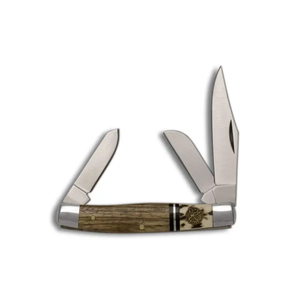 Rock Ridge Outdoors ABKT Roper Stockman Laredo Knife with wood handle and three open blades