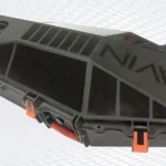 Ravin Crossbow Hard Case, black angled view with molded shell, handle and orange latches