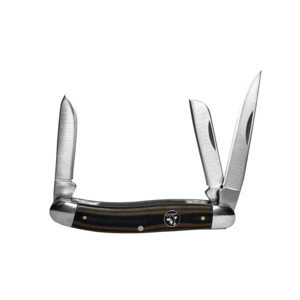 Rock Ridge Outdoors ABKT Cattleman Stockman Cowhand knife, brown handle with three open blades