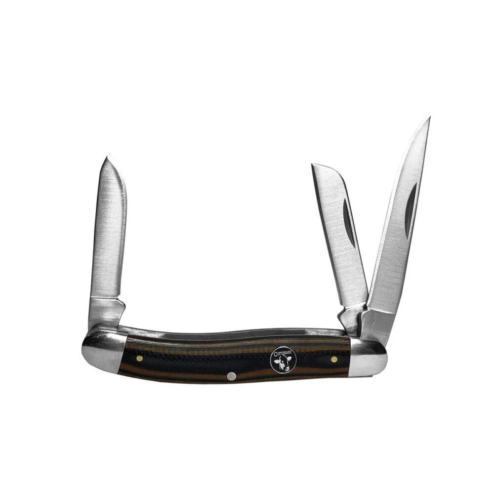 primary-43617 Rock Ridge Outdoors ABKT Cattleman Stockman Cowhand Series Knife 3 Blades Brown