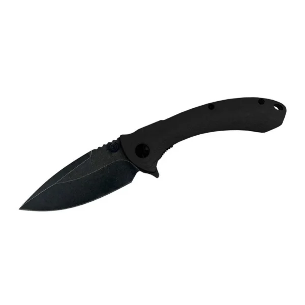Rock Ridge Outdoors ABKT Elite Shadow Protector II knife, black side view with blade open