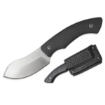 Rock Ridge Outdoors ABKT Elite Grunt Fixed Knife, silver blade and black handle with sheath