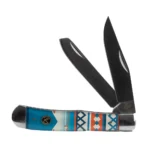Rock Ridge Outdoors ABKT Roper Trapper Sunset Series Knife, two open blades and patterned handle
