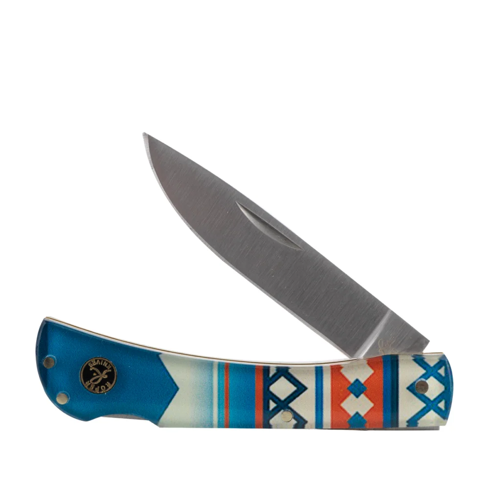 primary-43631 Rock Ridge Outdoors ABKT Roper Tumble Weed Sunset Series Folding Knife 3" Drop Point Blade