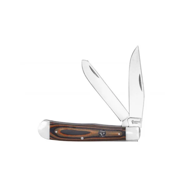 Rock Ridge Outdoors ABKT Cattleman Trapper Cowhand Knife, brown handle with two open blades