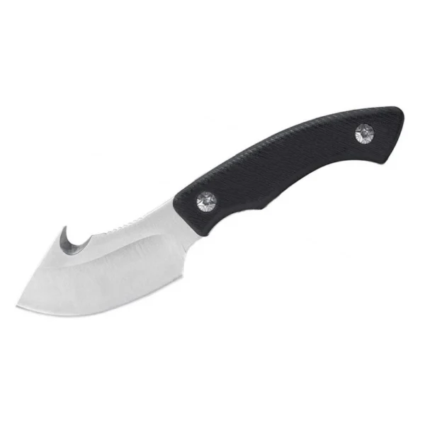 Rock Ridge Outdoors ABKT Elite Grunt fixed knife with silver guthook blade and black handle