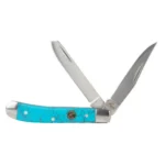 Rock Ridge Outdoors ABKT Roper Peanut Knife, turquoise handle with two silver blades open