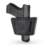 1791 Universal IWB/OWB Holster, front view in black with handgun inserted