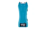 Sabre UC Mini Stun Gun teal, front view with exposed top contacts and side controls