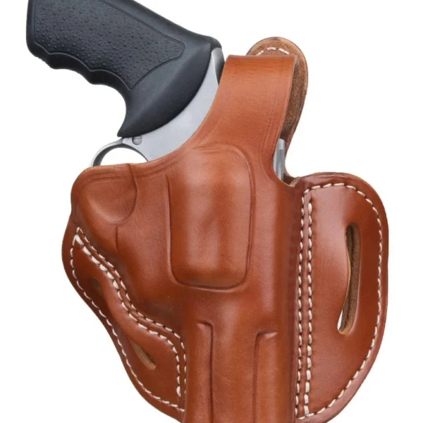 2nd Amendment 1791 LLC Revolver Thumbreak Size 2S, brown leather holster with revolver grip