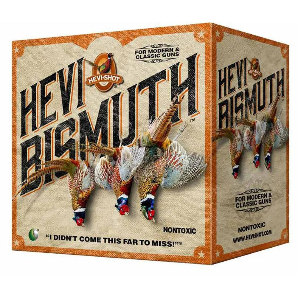 primary-43693 Environ Metal Inc HEVI-Shot HEVI-Bismuth Upland Shotshells, tan box with flying bird artwork