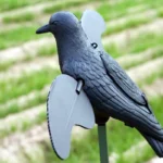 MOJO Motion Decoy Crow Decoy black crow in left-facing side view with gray motion wings