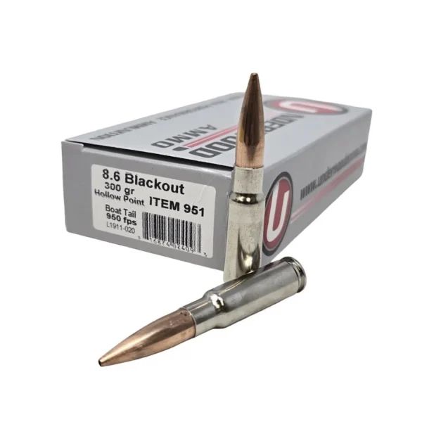 Underwood Ammo Underwood Subsonic Rifle Ammunition 8.6 Blackout 300gr HPBT 950 fps 20/ct