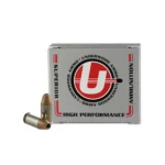 Underwood Ammo Extreme Terminal Performance, silver box with two cartridges, front view