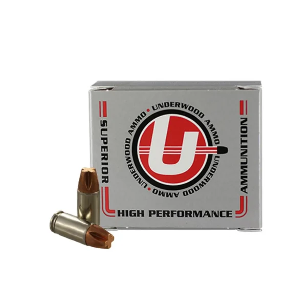 Underwood Ammo Underwood Hunting & Self Defense Handgun Ammunition 9mm Luger(+P) 115gr Solid 1250 fps 20/ct