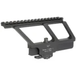 Midwest MI AK-47/AK-74 side railed scope mount, black left-side view with top rail
