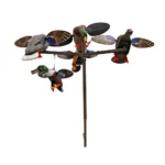 MOJO Pole Dancer Topper Decoy Mounting System, front view of pole with multiple bird decoys