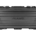 PLANO AW2 RIFLE/SHOTGUN CASE, black closed hard case in front view with latches and logo