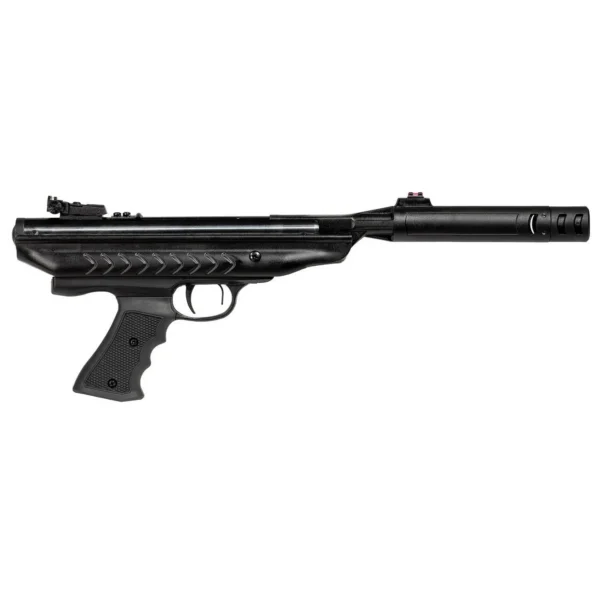 Hatsan Mod 25 Air Pistol, black right-side view with long barrel and textured grip