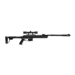 Hatsan Zada black air rifle, right-side view with stock, mounted optic and long barrel