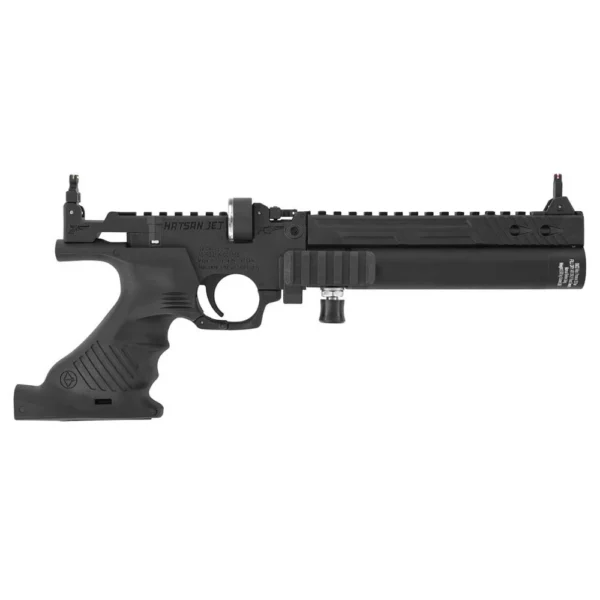 Hatsan Jet I Airgun Handgun, black right-side view with long barrel shroud and textured grip