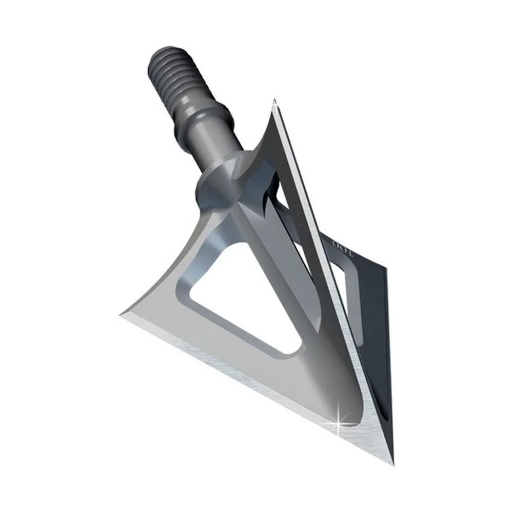 primary-43929 G5 Outdoors Montec Crossbow Broadhead 125gr 3/ct, gray three-blade broadhead in angled view