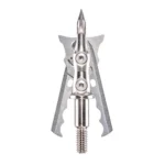Feradyne Outdoors Rage Hypodermic Crossbow NC, silver two-blade broadhead in front view
