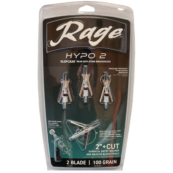 Feradyne Outdoors Rage Hypo 2 Broadheads 100 gr 2'' 4/ct