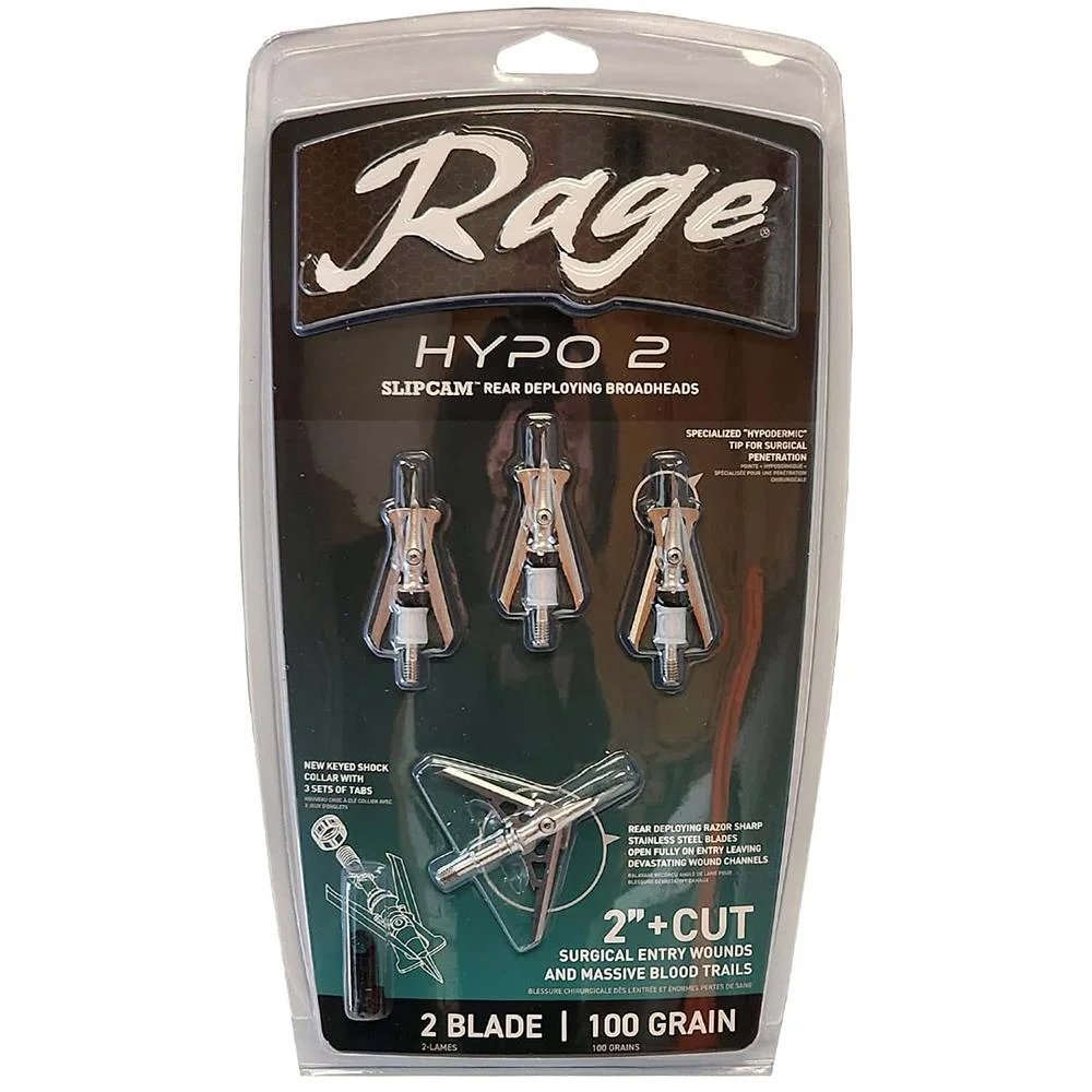 primary-43968 Feradyne Outdoors Rage Hypo 2 Broadheads 100 gr 2'' 4/ct
