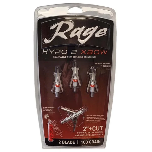 Feradyne Outdoors Rage Hypo 2 Crossbow Broadheads 100 gr 2" 4/ct