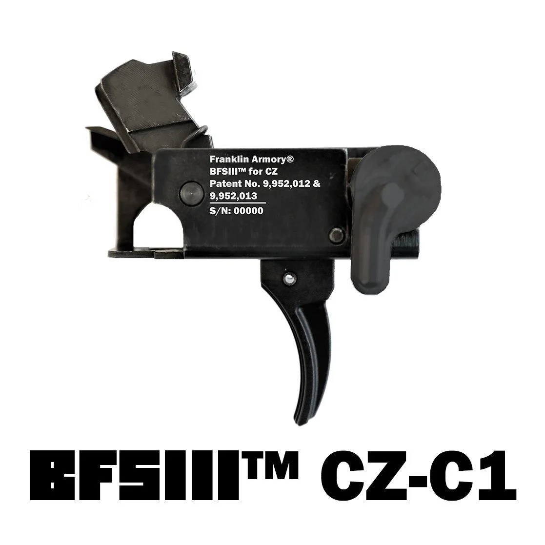 primary-43972 Franklin Armory BFSIII CZ-C1 black firing system with curved trigger, left-side view