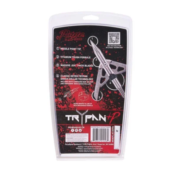 Feradyne Outdoors Rage Black Series Trypan Broadheads 1.75" 3/ct